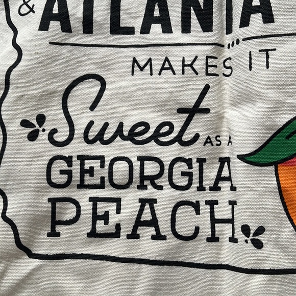 Maxi Canvas Tote Bag Georgia Peach Large Totebag Umgee NWOT - Picture 3 of 13